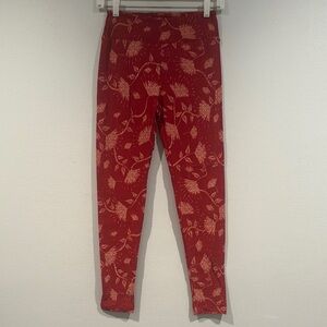 LuLaRoe Red Floral Leggings - One Size